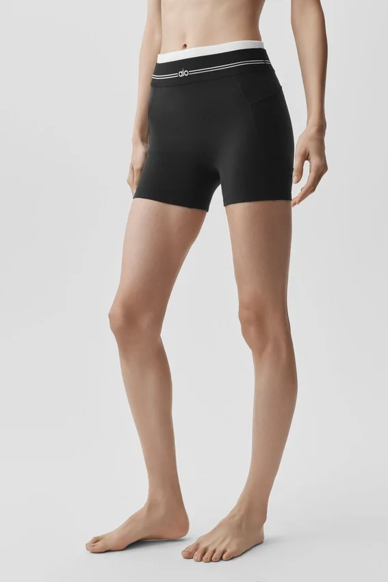 Pantaloncini High-Waist Airbrush Better Together - Nero/Bianco