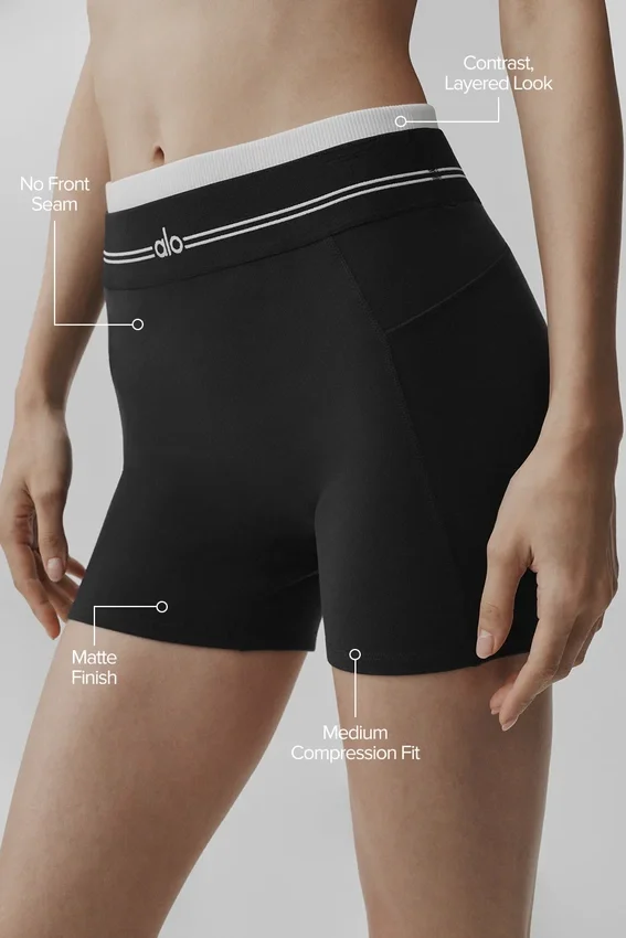 Pantaloncini High-Waist Airbrush Better Together - Nero/Bianco
