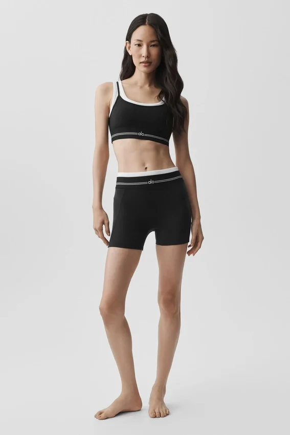 Pantaloncini High-Waist Airbrush Better Together - Nero/Bianco