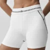 Pantaloncini High-Waist Airbrush "Heart Throb" da 4" - Bianco/Nero