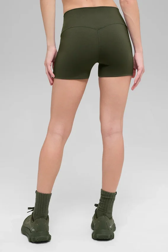 Pantaloncini High-Waist Alo Softsculpt da 3" - Verde oliva