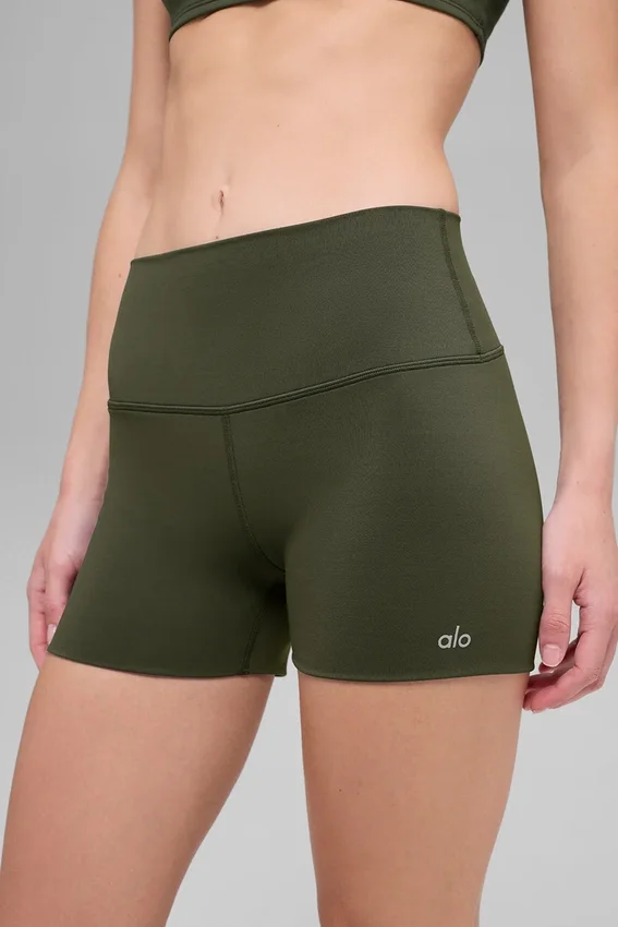 Pantaloncini High-Waist Alo Softsculpt da 3" - Verde oliva