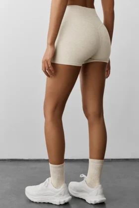 Pantaloncini High-Waist Alosoft Carefree da 3″ – Oatmeal Heather