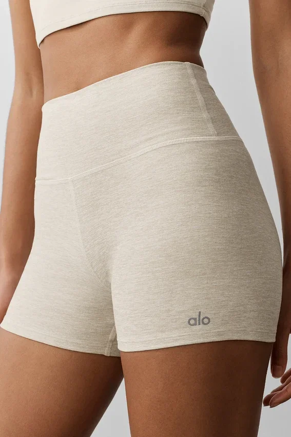 Pantaloncini High-Waist Alosoft Carefree da 3" - Oatmeal Heather