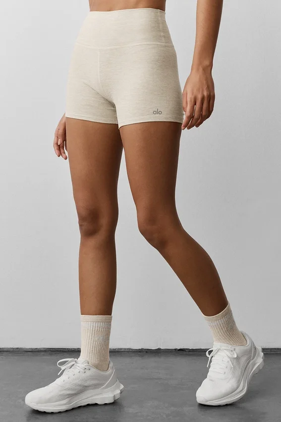 Pantaloncini High-Waist Alosoft Carefree da 3" - Oatmeal Heather