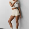 Pantaloncini High-Waist Alosoft Carefree da 3" - Oatmeal Heather