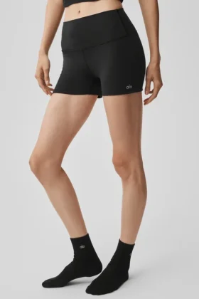 Pantaloncini High-Waist Alosoft da 3″ – Nero