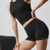 Pantaloncini High-Waist Alosoft da 3" - Nero