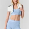 Pantaloncini High-Waist Alosoft Heart Throb da 4” - Blu conchiglia melange/Bianco
