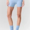 Pantaloncini High-Waist Alosoft Heart Throb da 4” - Blu conchiglia melange/Bianco