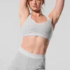 Pantaloncini High-Waist Alosoft Heart Throb da 4” - Grigio melange atletico/Bianco
