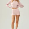 Pantaloncini High-Waist Embrace in cashmere - Rosa ghiaccio