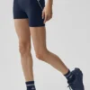 Pantaloncini High-Waist Heart Throb Airbrush da 4" - Blu navy/Bianco