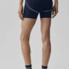 Pantaloncini High-Waist Heart Throb Airbrush da 4" - Blu navy/Bianco