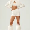 Pantaloncini High-Waist in cashmere - Avorio