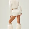 Pantaloncini High-Waist in cashmere - Avorio