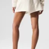 Pantaloncini High-Waist in cashmere con trama a nido d’ape morbida - Avorio