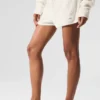 Pantaloncini High-Waist in cashmere con trama a nido d’ape morbida - Avorio