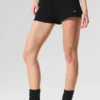 Pantaloncini High-Waist in cashmere con trama a nido d’ape morbida - Nero