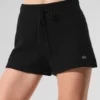 Pantaloncini High-Waist in cashmere con trama a nido d’ape morbida - Nero