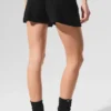 Pantaloncini High-Waist in cashmere con trama a nido d’ape morbida - Nero