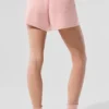 Pantaloncini High-Waist in cashmere con trama a nido d’ape - Rosa quarzo