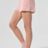Pantaloncini High-Waist in cashmere con trama a nido d’ape - Rosa quarzo