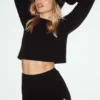 Pantaloncini High-Waist in cashmere - Nero