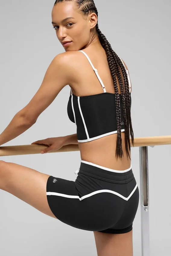 Pantaloncini High-Waist Race Pace da 4" - Nero/Bianco