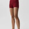 Pantaloncini High-Waist senza cuciture in modal a coste da 4" - Rosso Summer Romance