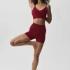 Pantaloncini High-Waist senza cuciture in modal a coste da 4" - Rosso Summer Romance