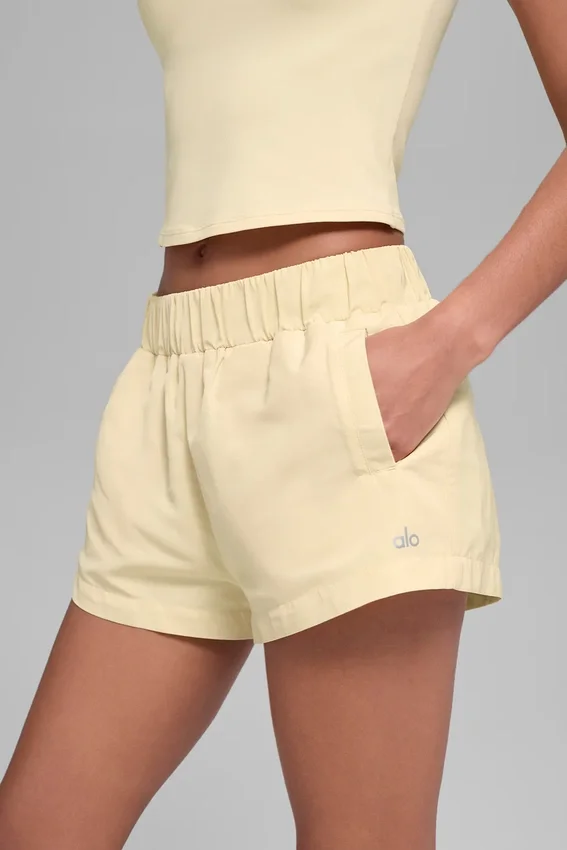 Pantaloncini High-Waist Socialite - Giallo candela
