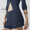 Pantaloncini High-Waist Sunlit in maglia - Blu navy