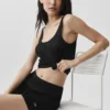 Pantaloncini High-Waist Sunlit in maglia - Nero