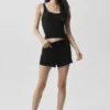 Pantaloncini High-Waist Sunlit in maglia - Nero