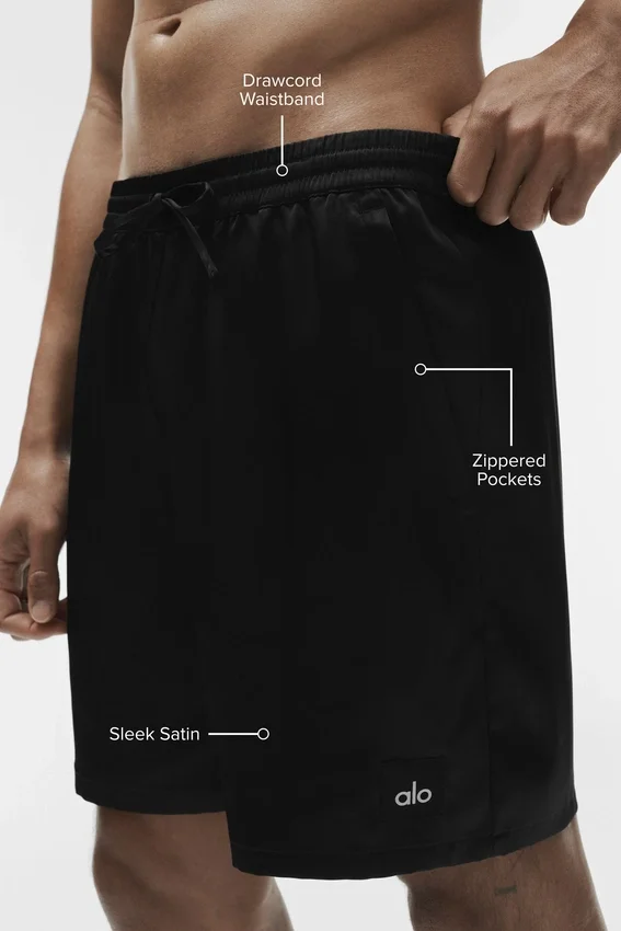 Pantaloncini Horizon in raso da 7" - Nero