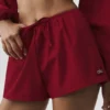 Pantaloncini in cotone High-Waist Real Deal - Rosso Summer Romance