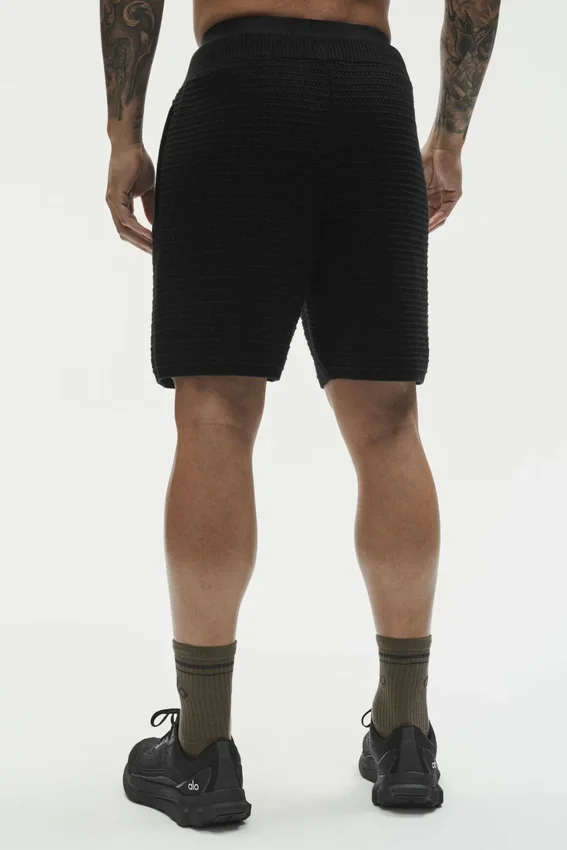 Pantaloncini in maglia a righe da 5" - Nero