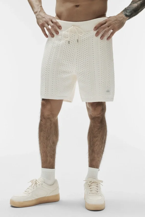 Pantaloncini in maglia Coastline da 7" - Avorio