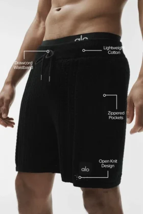 Pantaloncini in maglia Coastline da 7″ – Nero