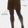Pantaloncini in maglia dritti da 5" - Espresso