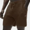 Pantaloncini in maglia dritti da 5" - Espresso