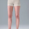 Pantaloncini in maglia High-Waist Sport Play - Avorio/Alabastro