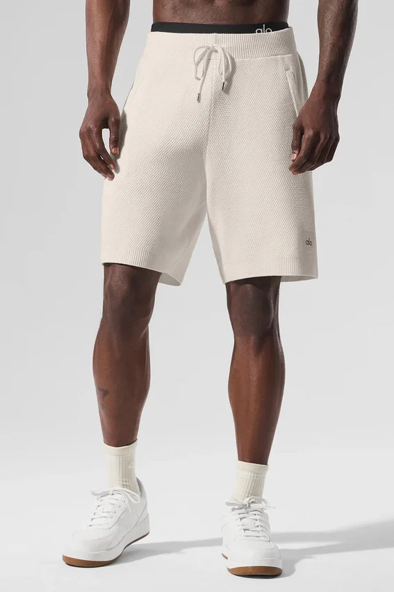 Pantaloncini in maglia tipo maglione Sports Club da 7" - Avorio