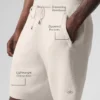 Pantaloncini in maglia tipo maglione Sports Club da 7" - Avorio