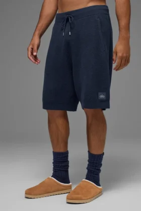 Pantaloncini in maglia tipo maglione Sports Club da 7" - Blu navy