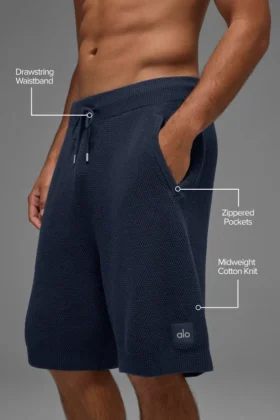 Pantaloncini in maglia tipo maglione Sports Club da 7″ – Blu navy