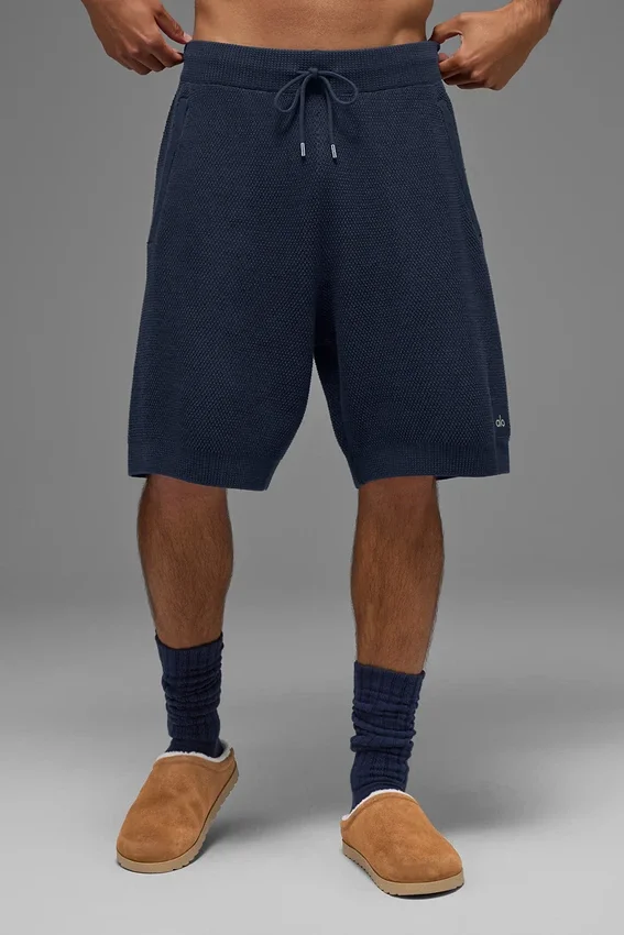 Pantaloncini in maglia tipo maglione Sports Club da 7" - Blu navy