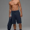 Pantaloncini in maglia tipo maglione Sports Club da 7" - Blu navy