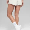 Pantaloncini in pile polare Retreat - Bianco grigio melange